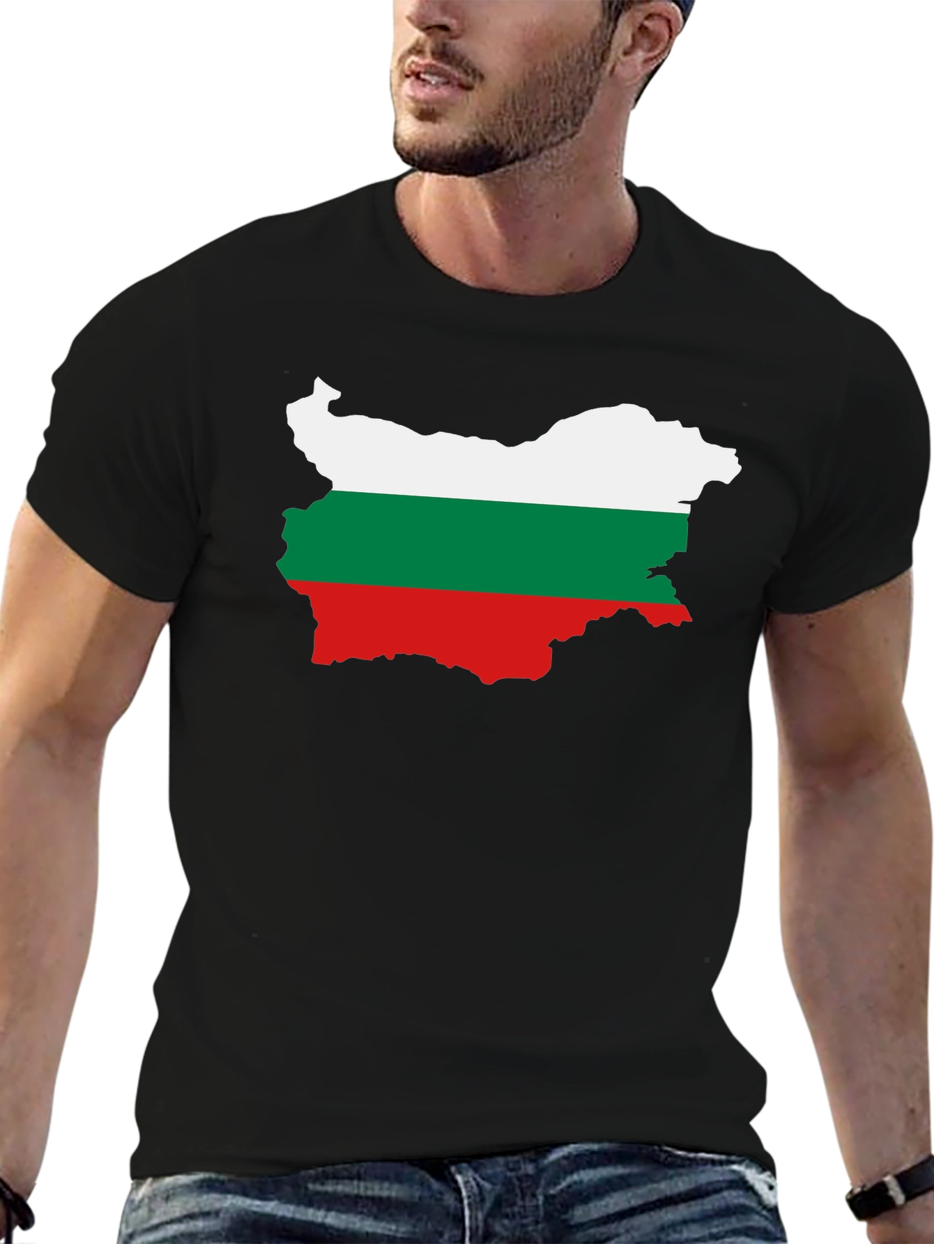 Bulgaria Flag T-Shirt - Black Cotton Tee