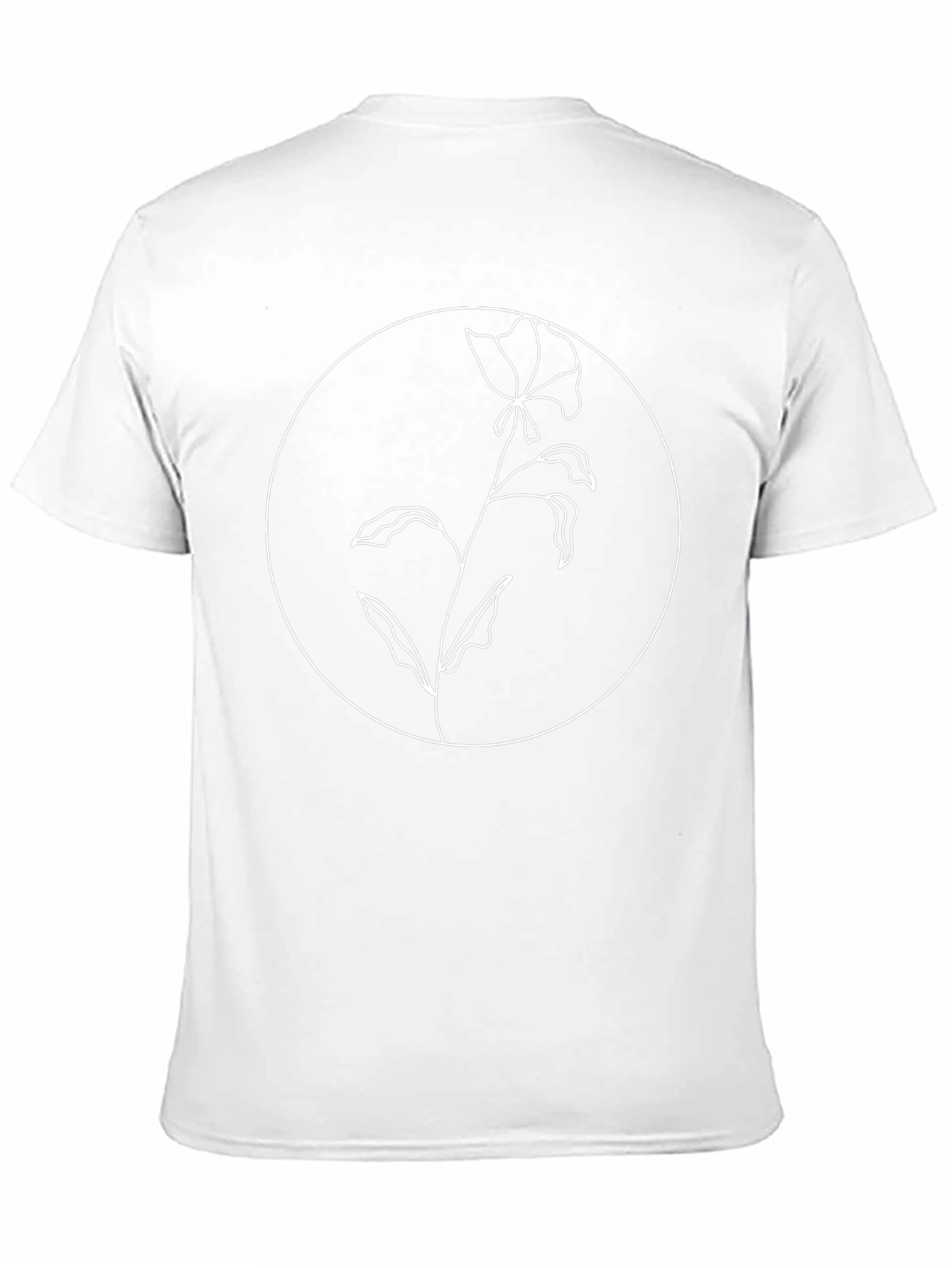 Minimalist Flower Graphic Black T-Shirt