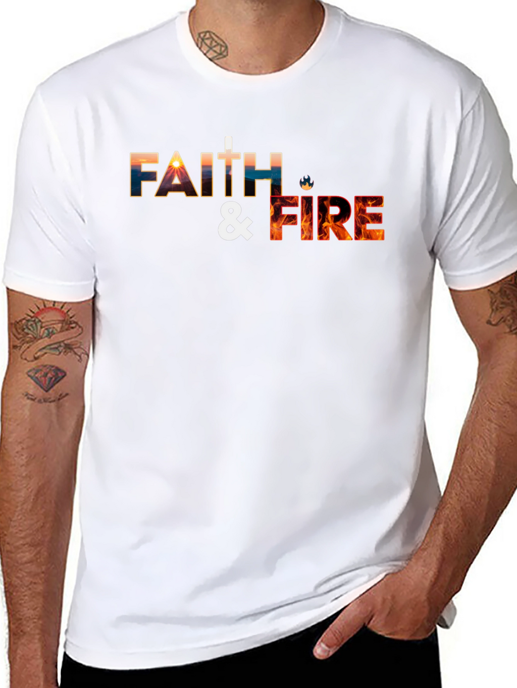 Faith & Fire Graphic Tee - Christian T-Shirt