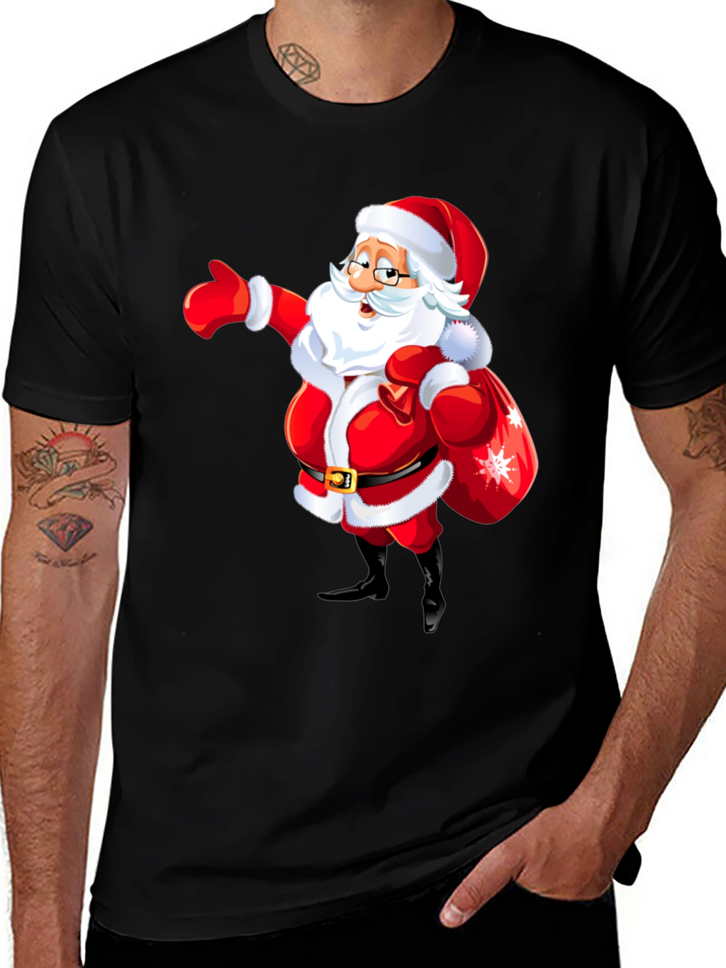 Festive Santa Graphic Tee