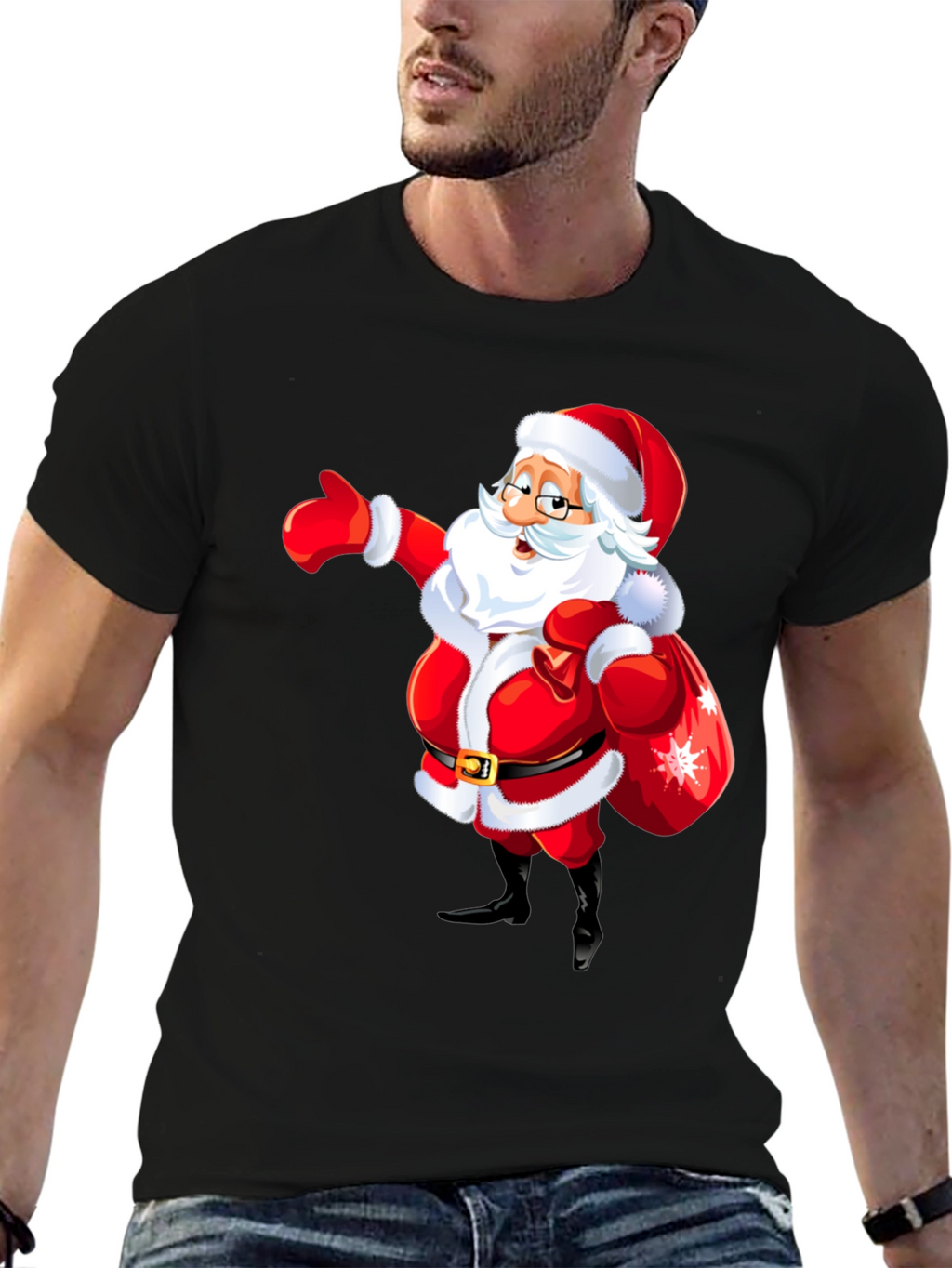 Festive Santa Graphic Tee