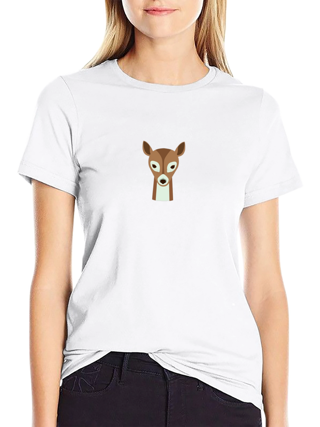 Deer Graphic Black T-Shirt - Classic Crew Neck