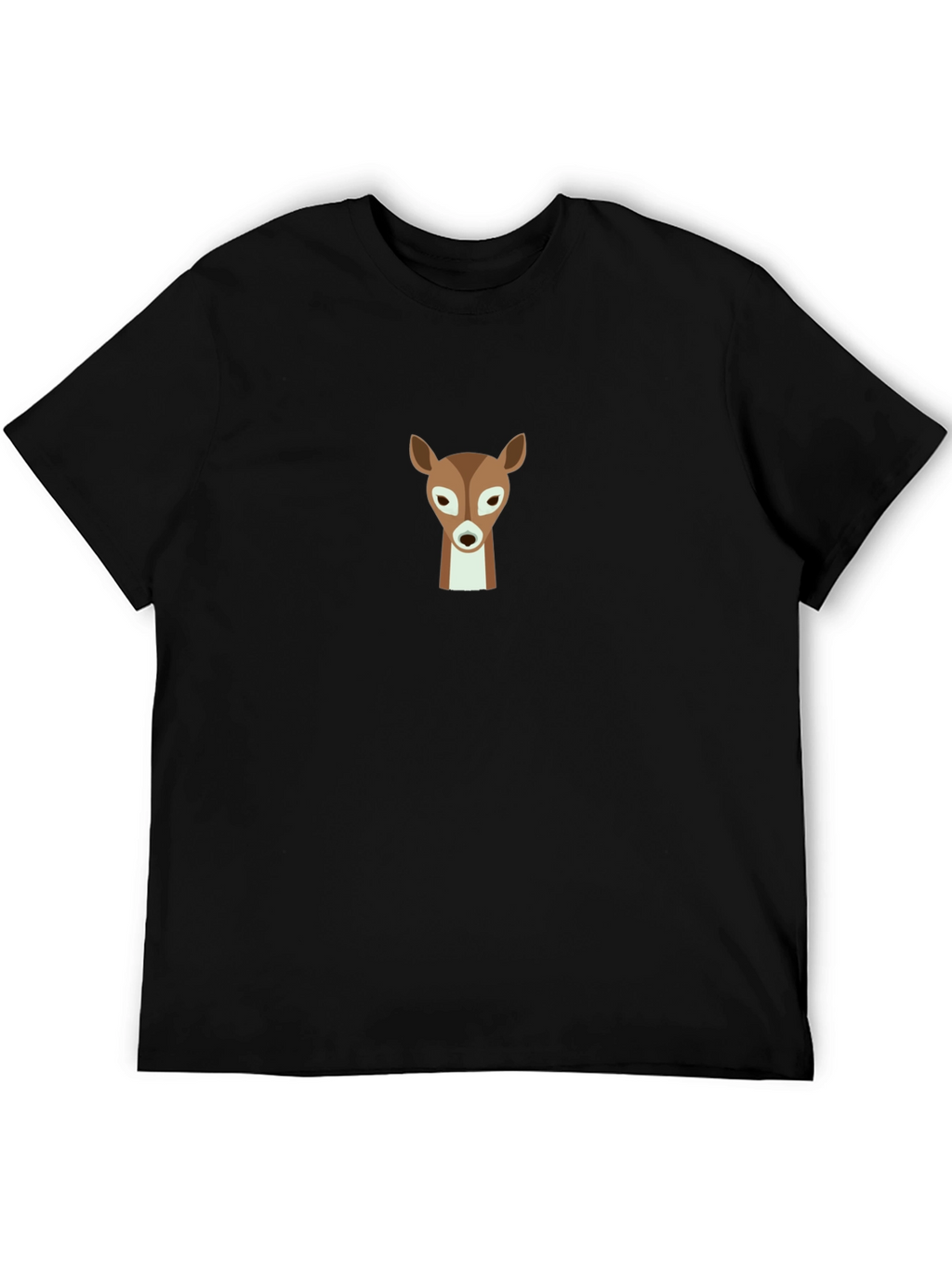 Deer Graphic Black T-Shirt - Classic Crew Neck