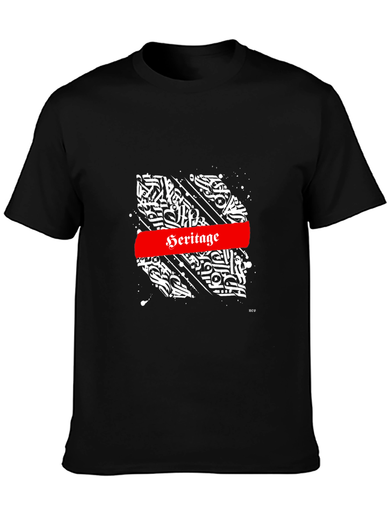 Heritage Graphic Tee - Black Cotton T-Shirt