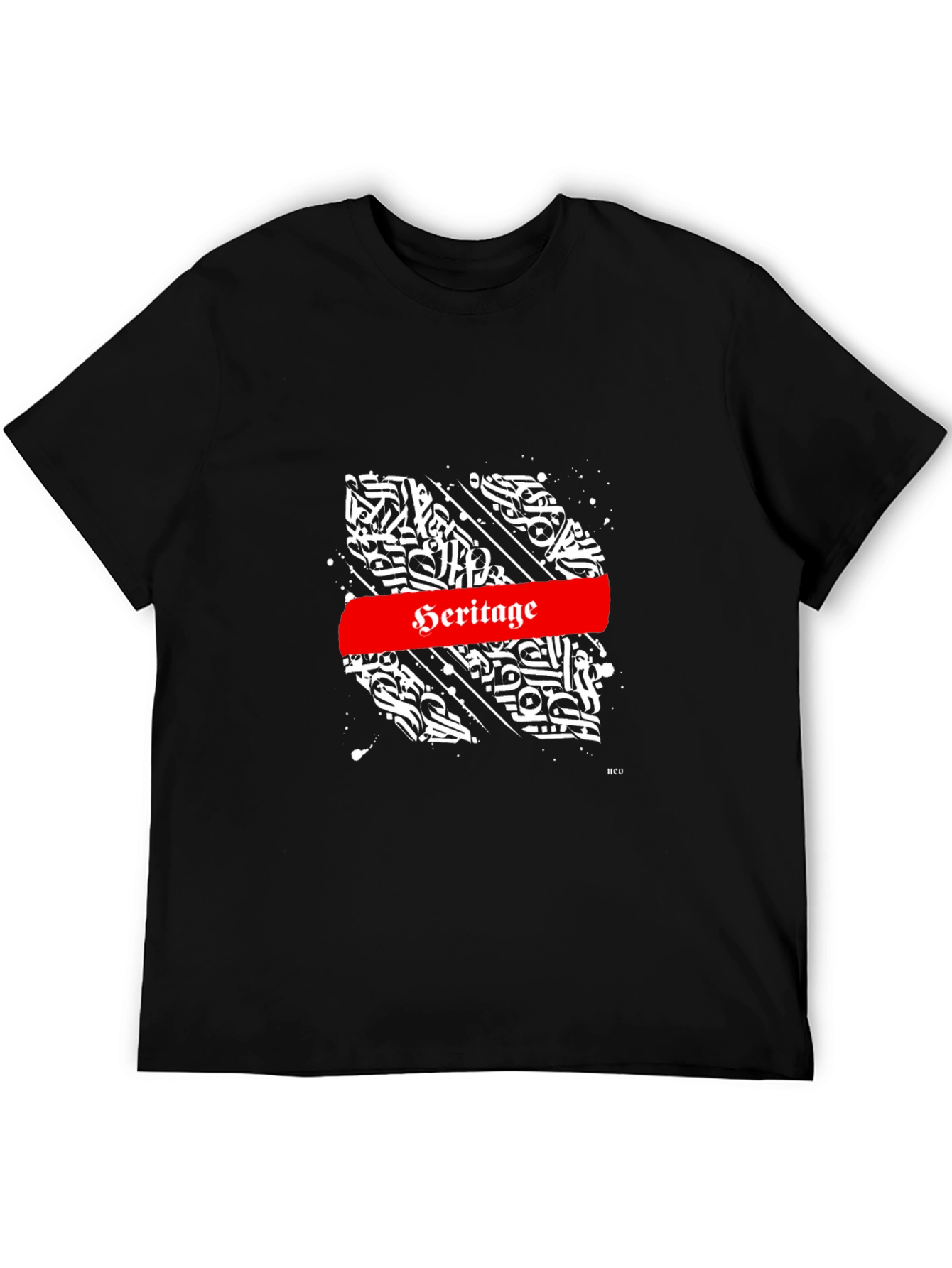 Heritage Graphic Tee - Black Cotton T-Shirt