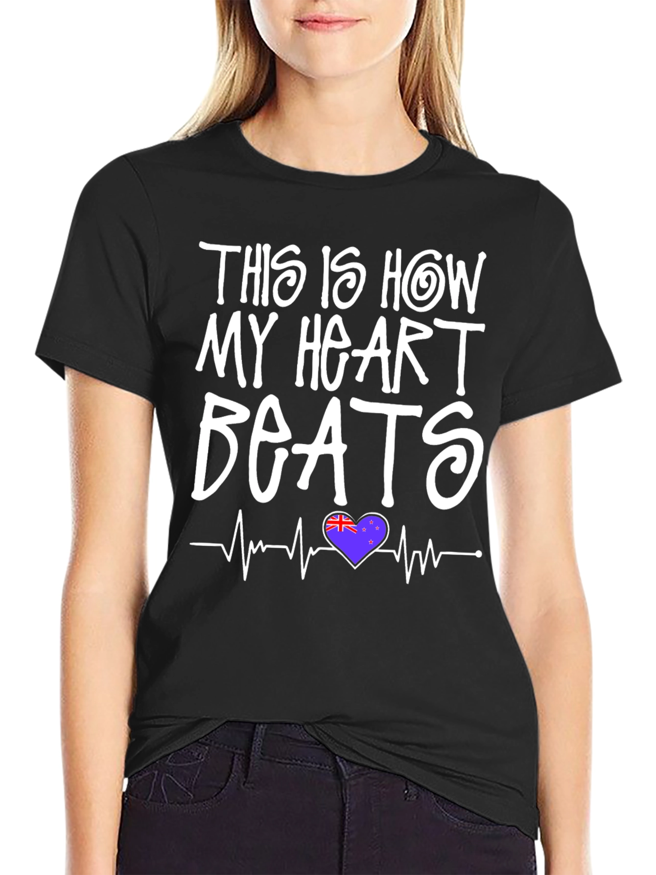 New Zealand Heartbeat T-Shirt - Kiwi Pride