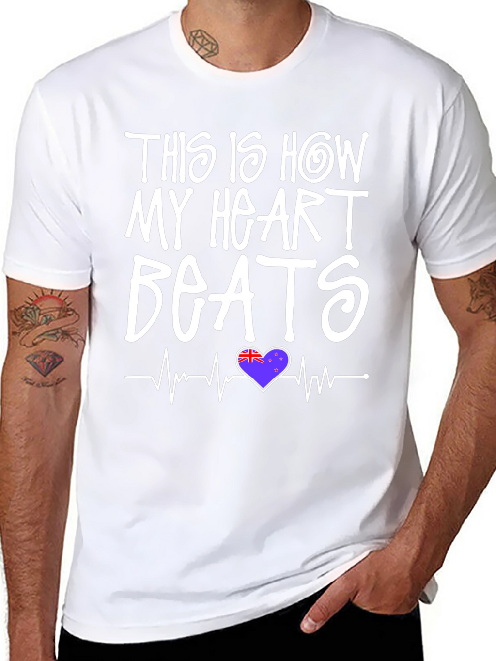 New Zealand Heartbeat T-Shirt - Kiwi Pride