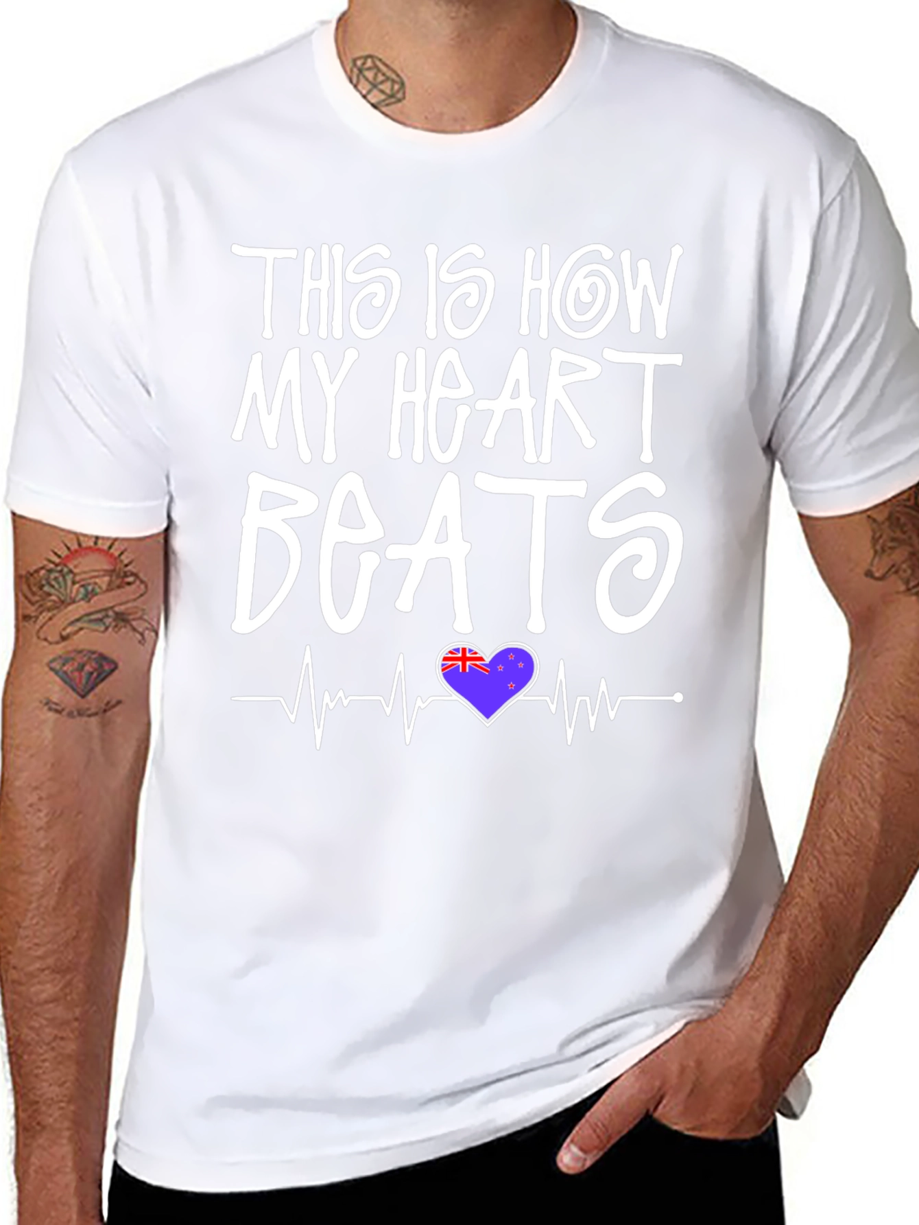 New Zealand Heartbeat T-Shirt - Kiwi Pride
