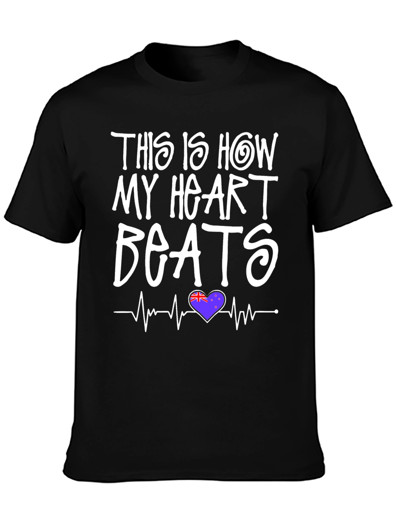 New Zealand Heartbeat T-Shirt - Kiwi Pride