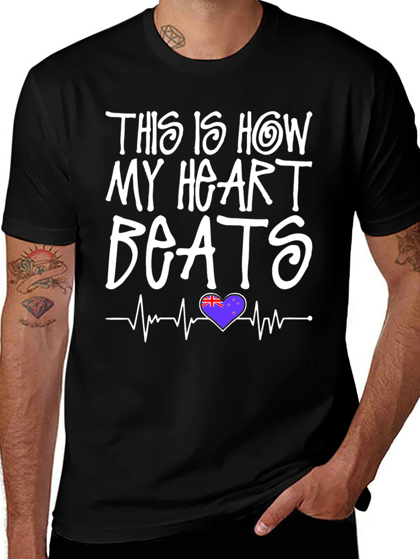 New Zealand Heartbeat T-Shirt - Kiwi Pride