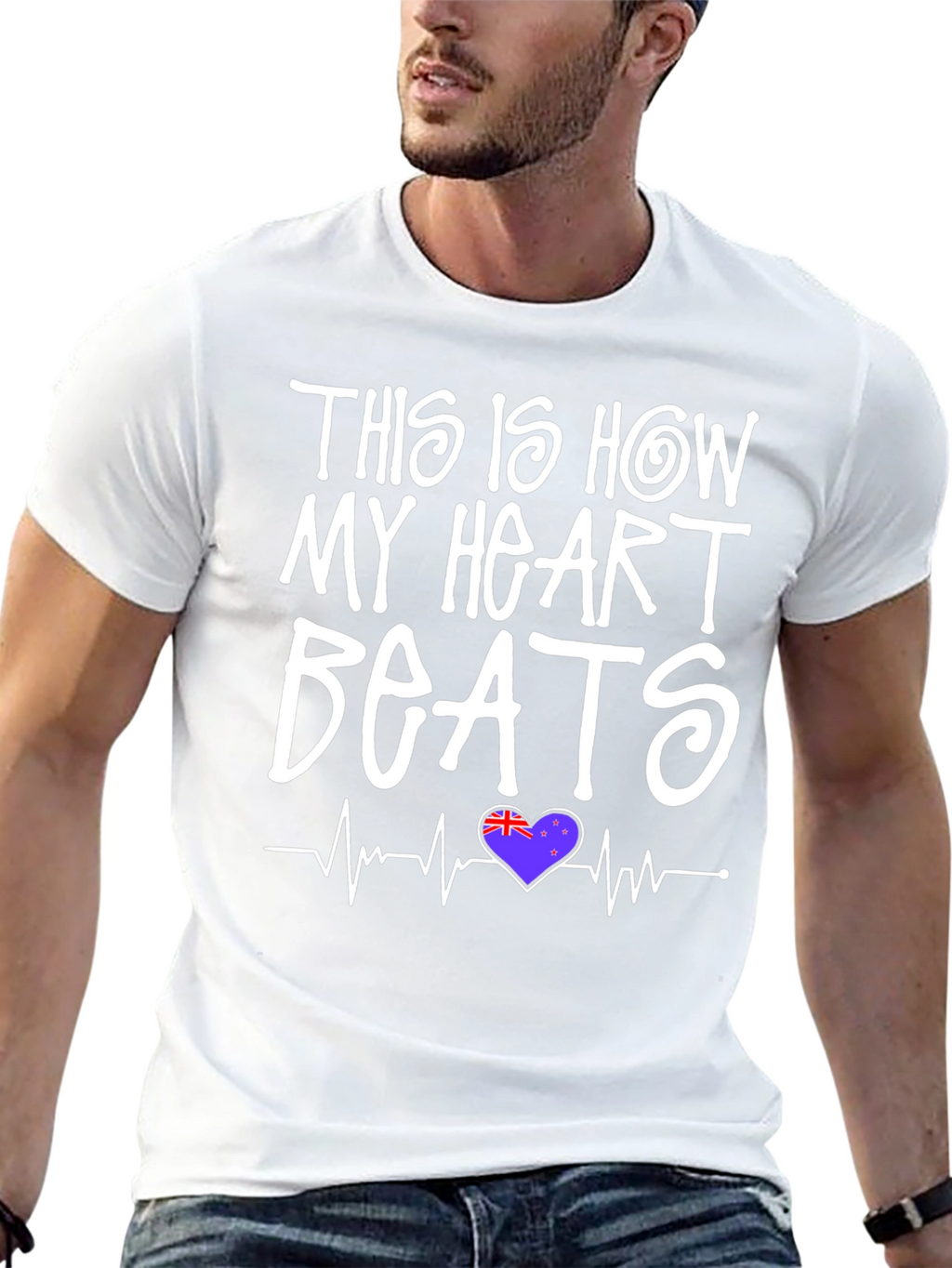 New Zealand Heartbeat T-Shirt - Kiwi Pride