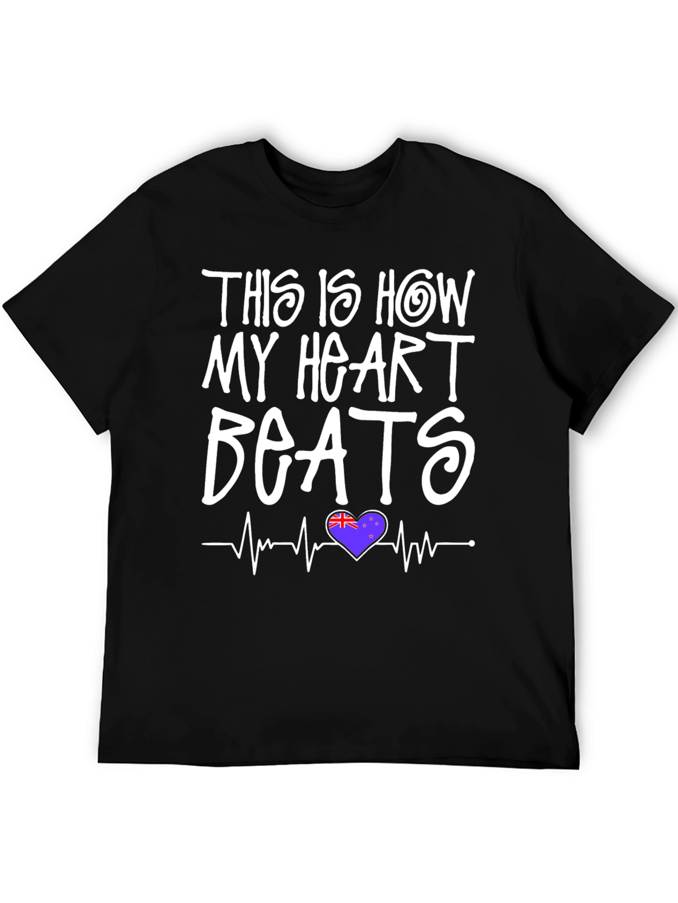 New Zealand Heartbeat T-Shirt - Kiwi Pride