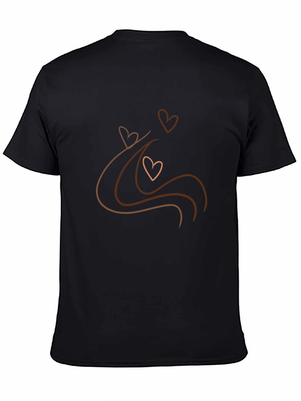 Heart Wave Graphic Black T-Shirt