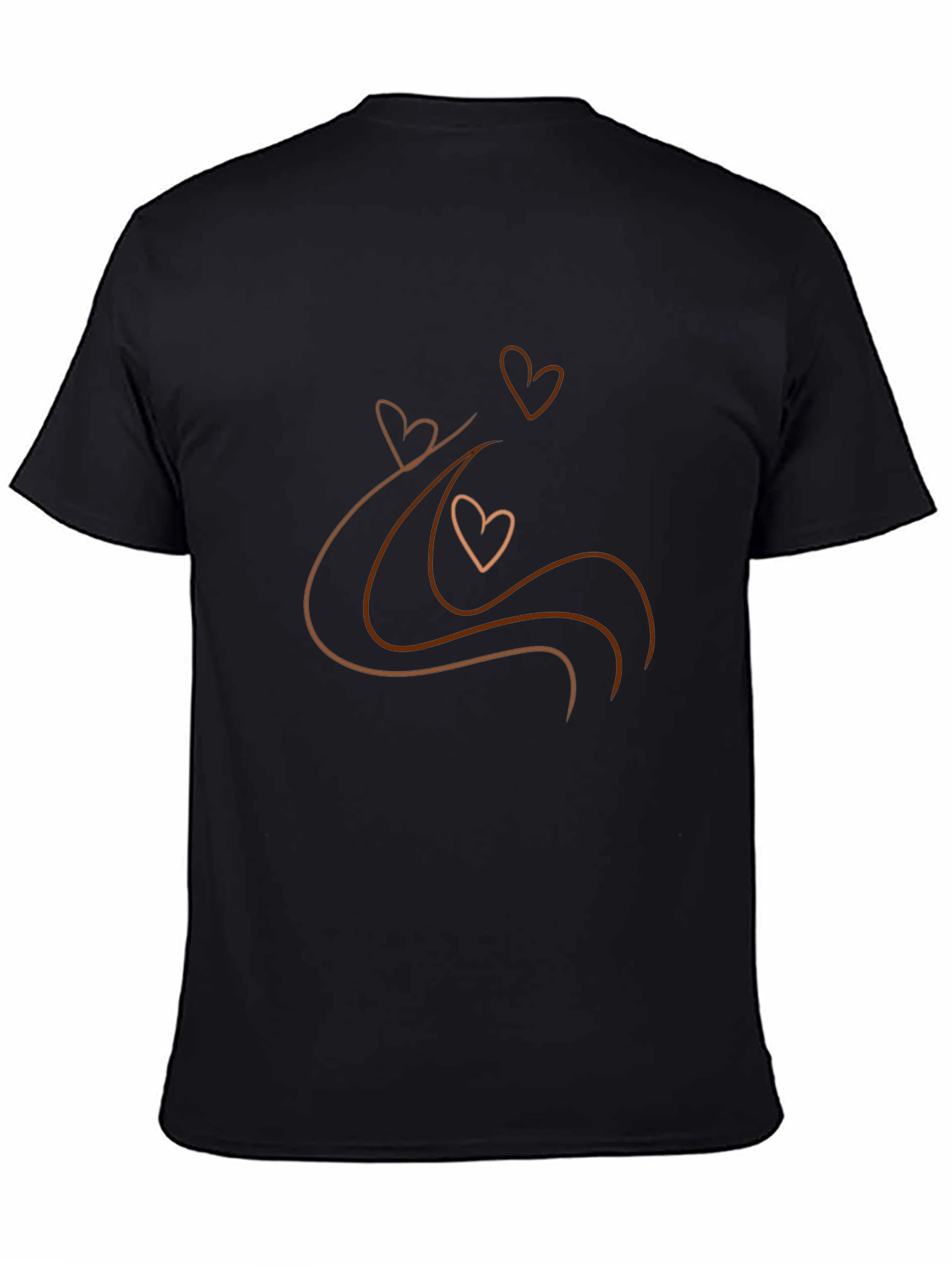 Heart Wave Graphic Black T-Shirt