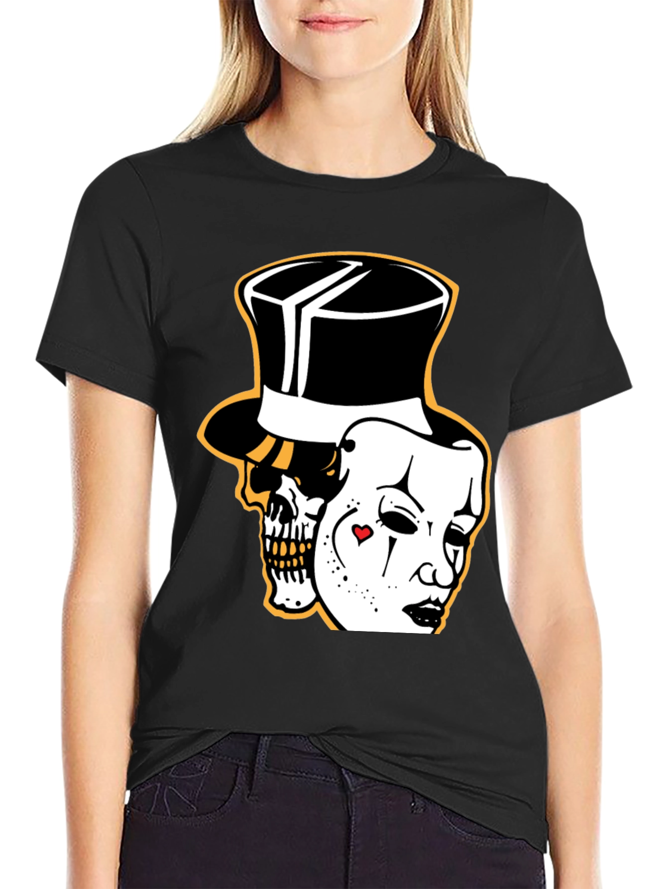 Skull Mask Graphic Tee - Stylish Black Cotton T-Shirt
