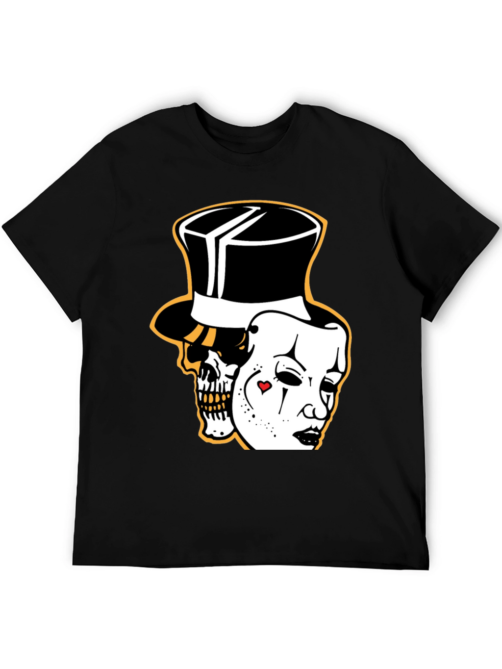 Skull Mask Graphic Tee - Stylish Black Cotton T-Shirt