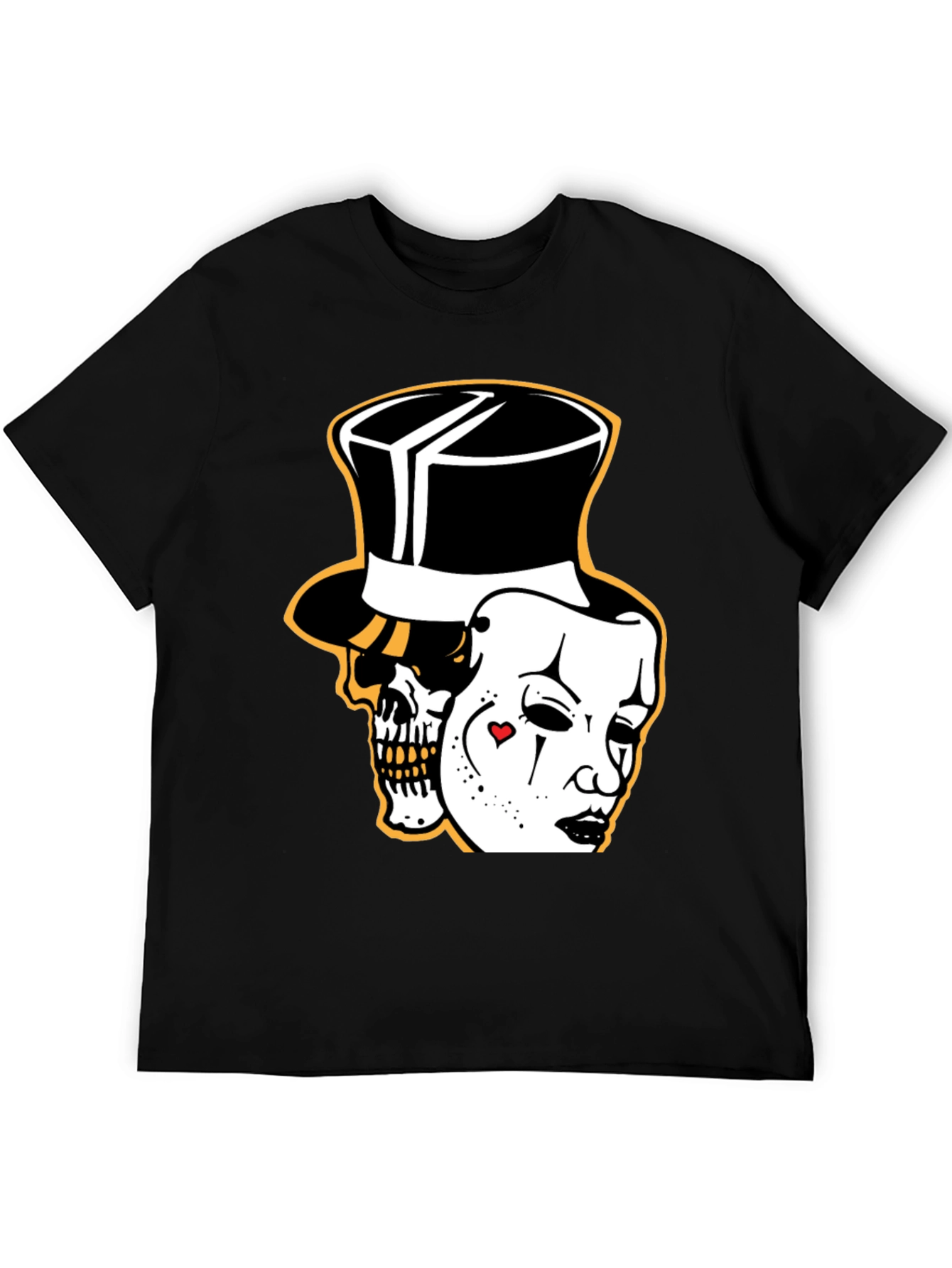 Skull Mask Graphic Tee - Stylish Black Cotton T-Shirt