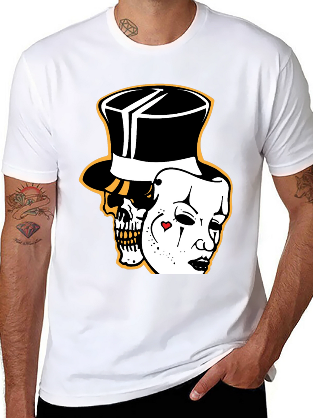 Skull Mask Graphic Tee - Stylish Black Cotton T-Shirt