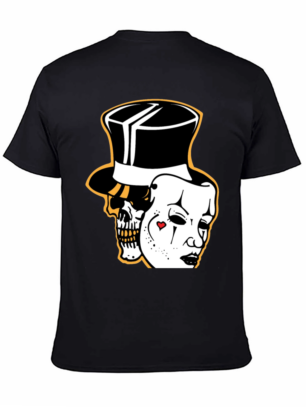 Skull Mask Graphic Tee - Stylish Black Cotton T-Shirt