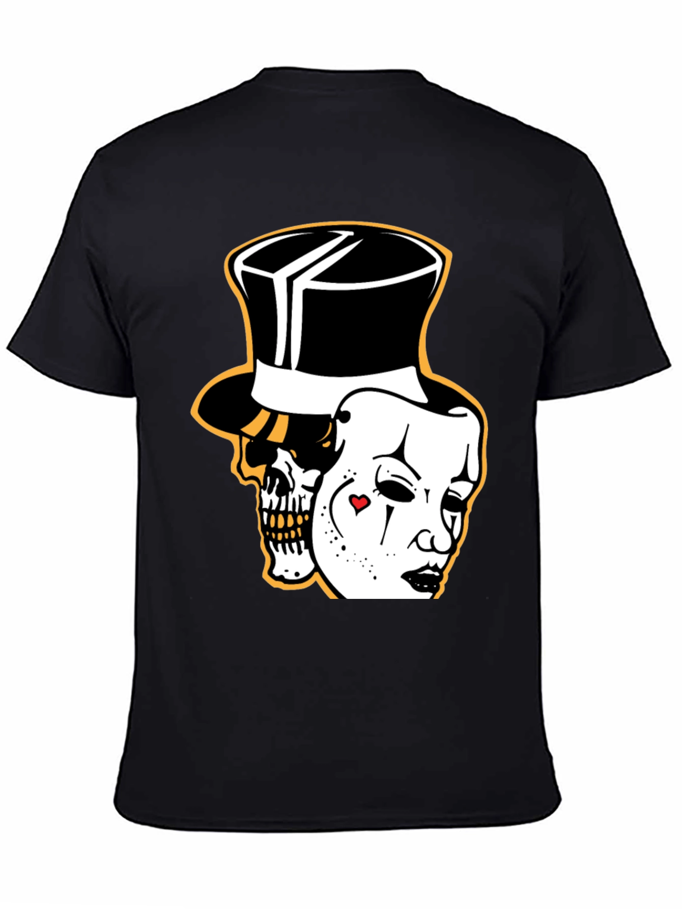Skull Mask Graphic Tee - Stylish Black Cotton T-Shirt