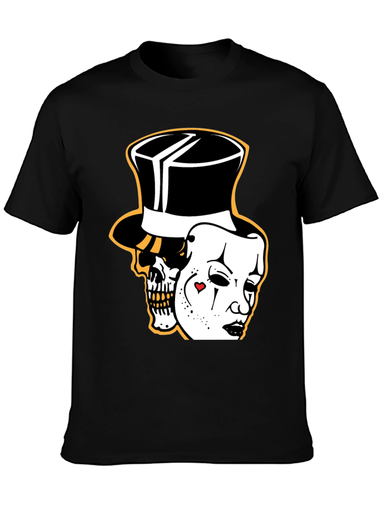 Skull Mask Graphic Tee - Stylish Black Cotton T-Shirt