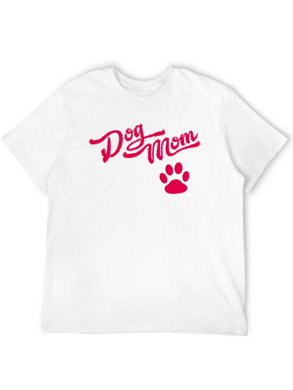 Dog Mom Black T-Shirt with Pink Paw Print