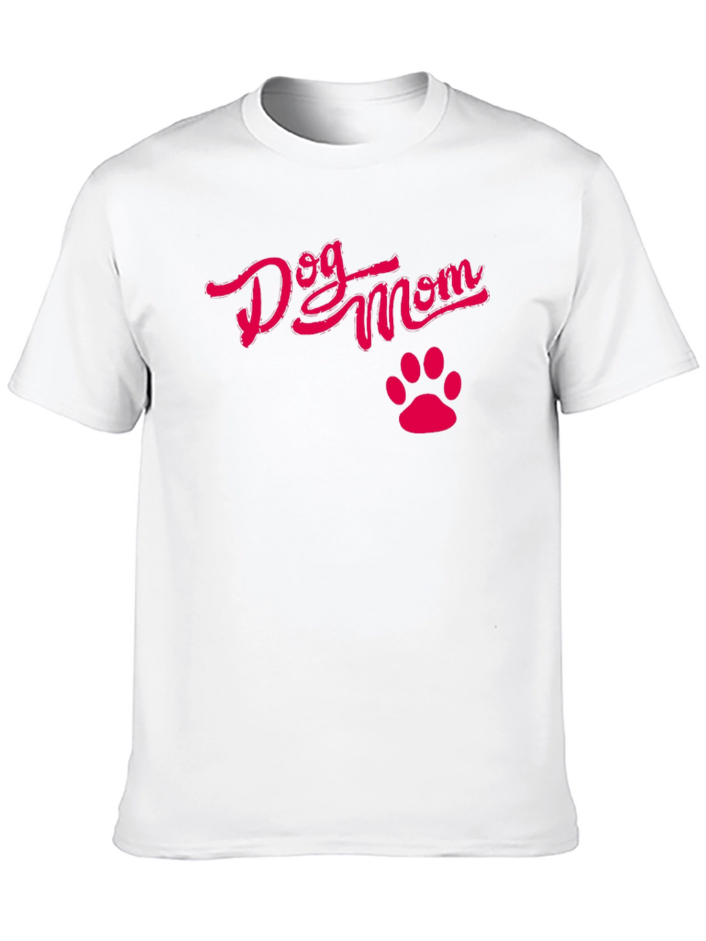 Dog Mom Black T-Shirt with Pink Paw Print