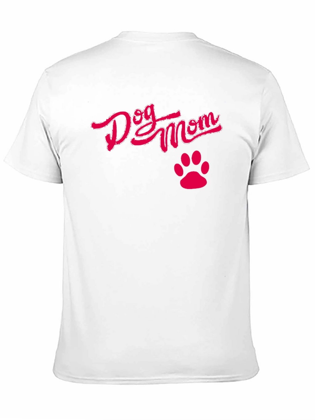 Dog Mom Black T-Shirt with Pink Paw Print