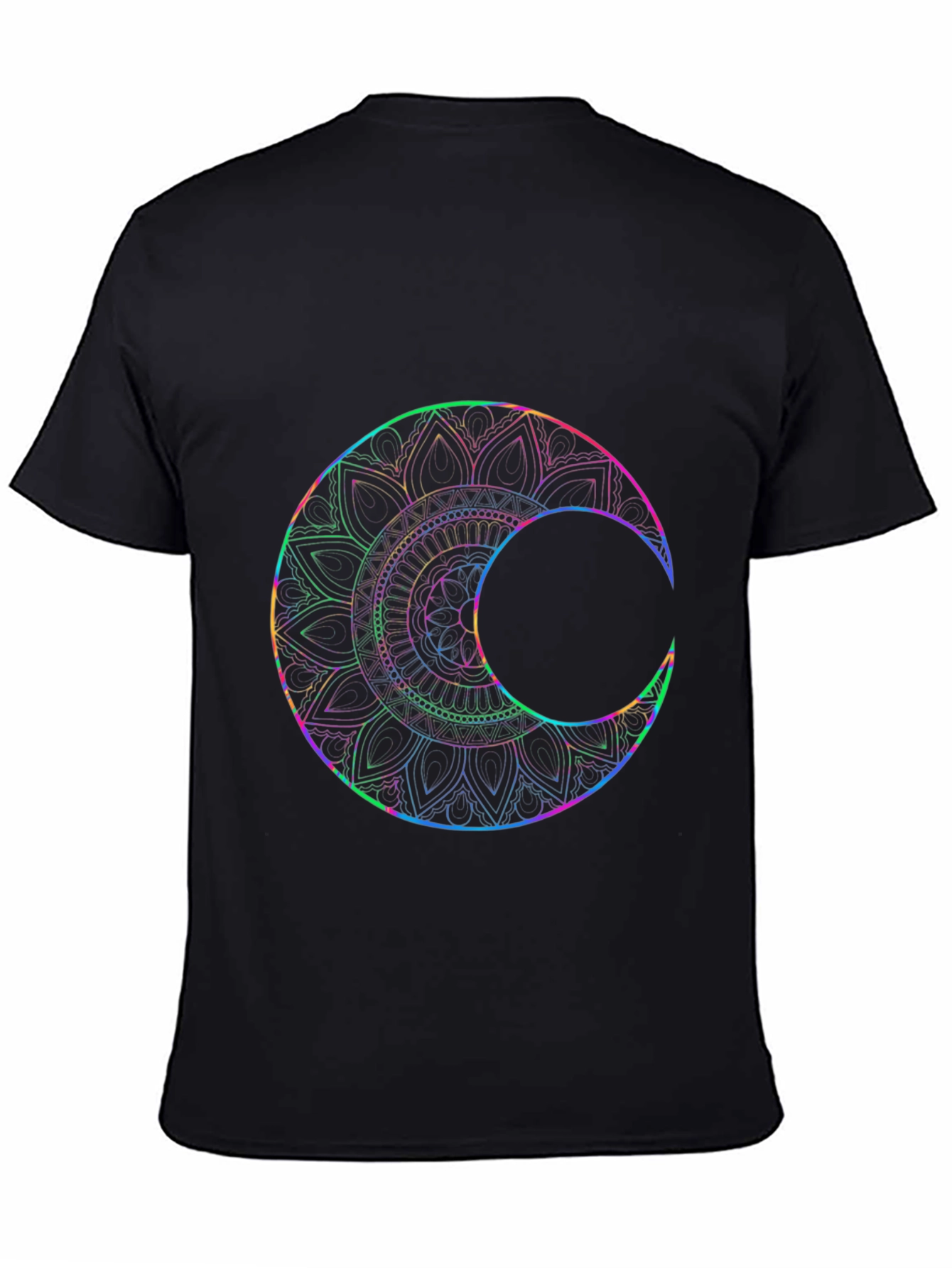 Lunar Mandala T-Shirt - Black Graphic Tee