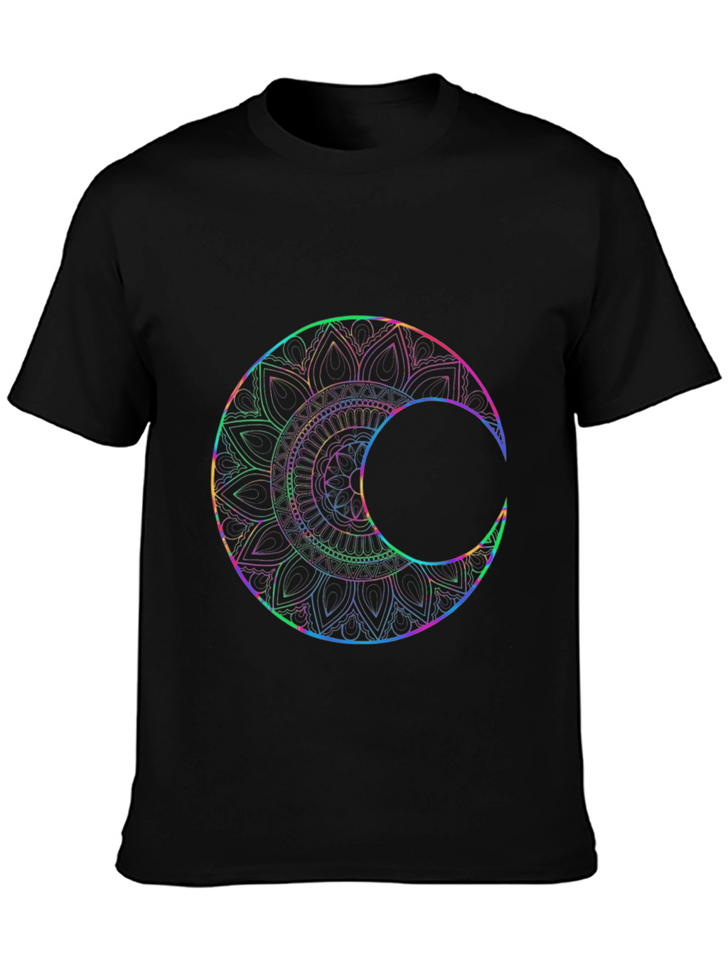 Lunar Mandala T-Shirt - Black Graphic Tee