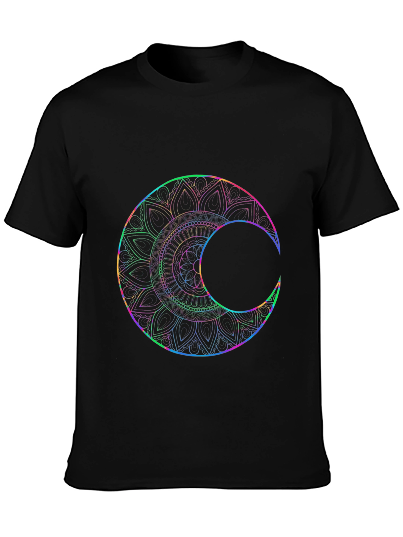 Lunar Mandala T-Shirt - Black Graphic Tee