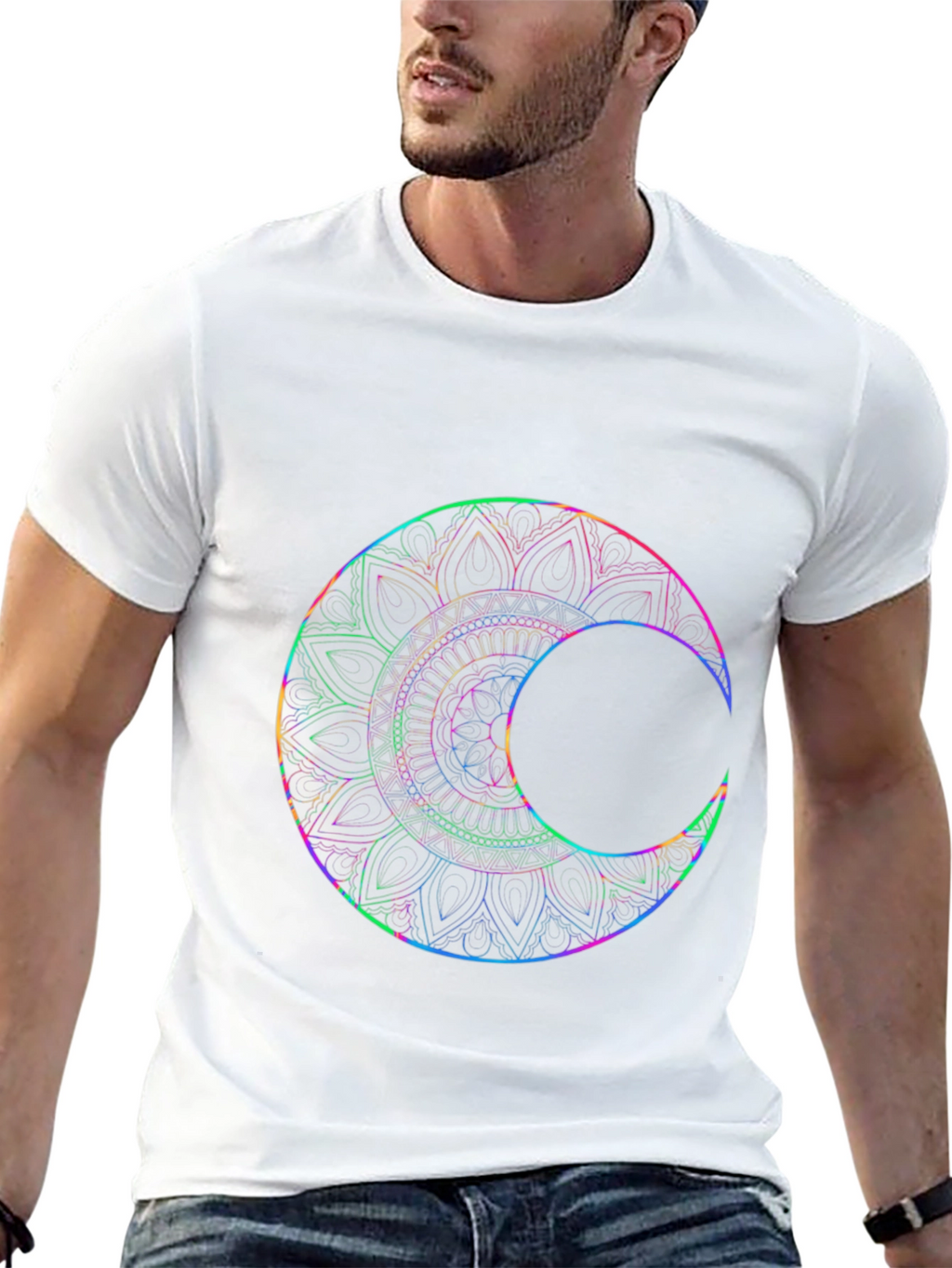 Lunar Mandala T-Shirt - Black Graphic Tee