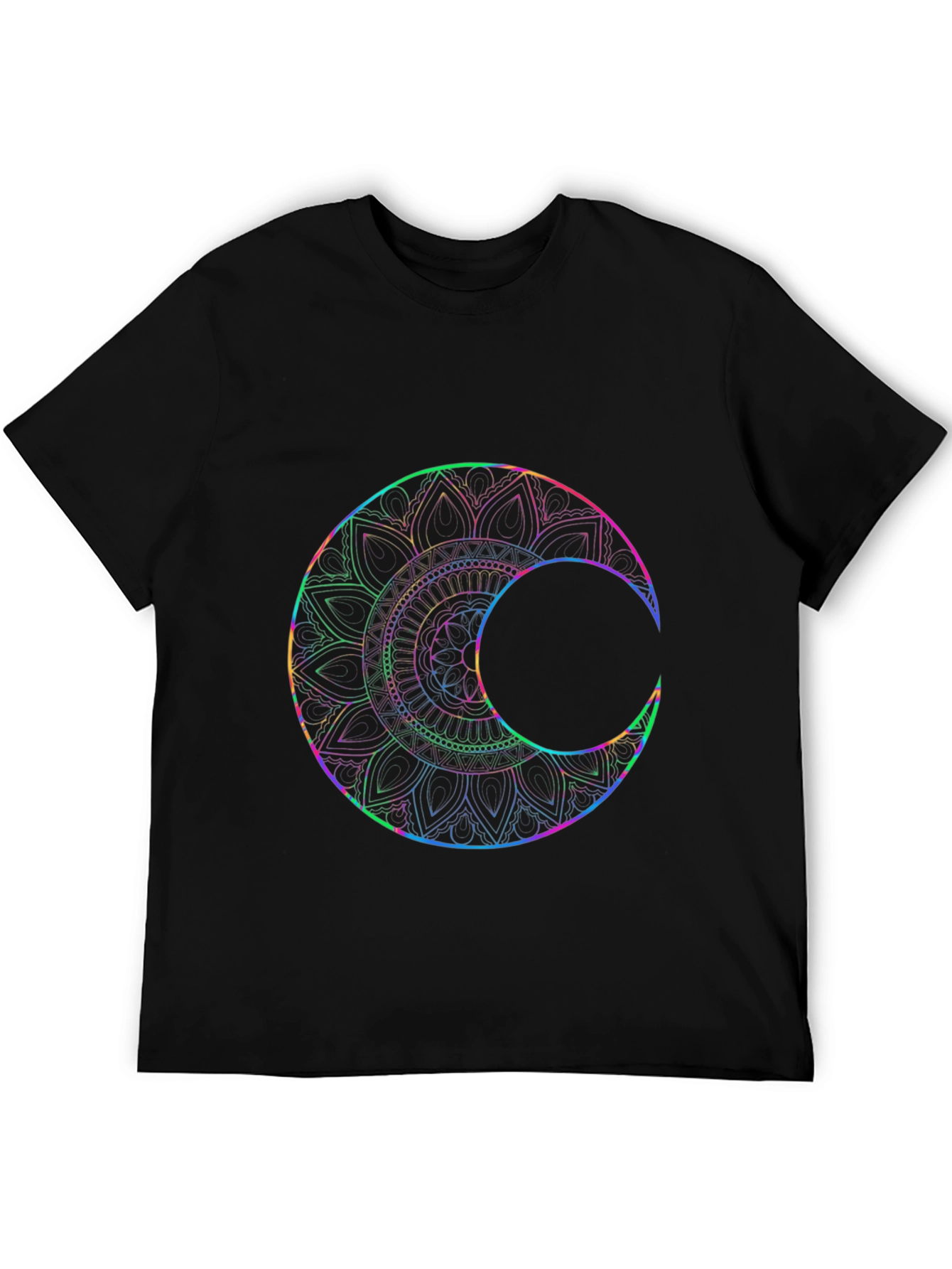 Lunar Mandala T-Shirt - Black Graphic Tee