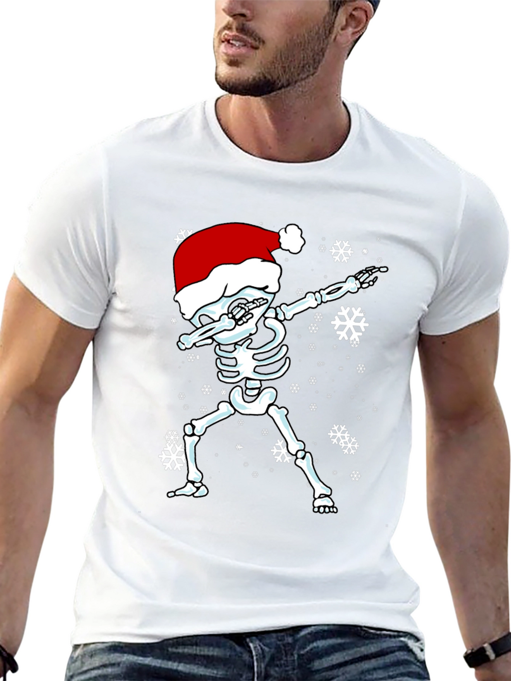 Dabbing Skeleton Santa Hat T-Shirt