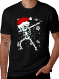 Dabbing Skeleton Santa Hat T-Shirt