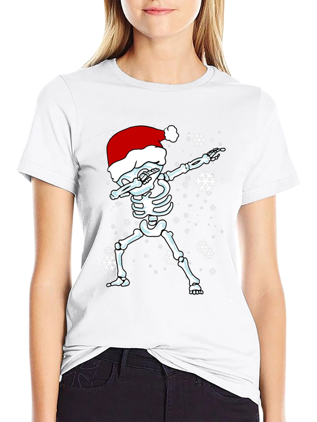 Dabbing Skeleton Santa Hat T-Shirt