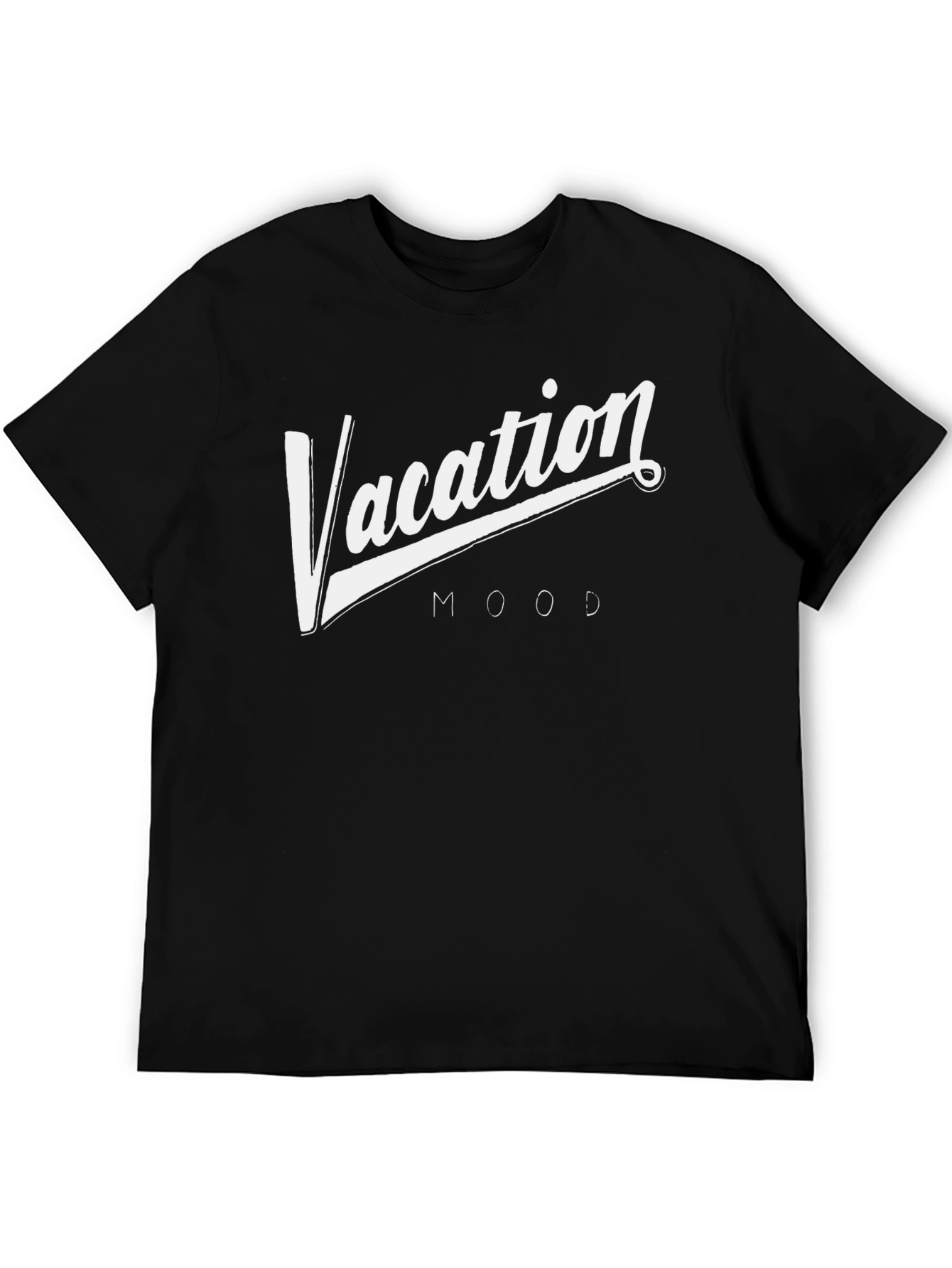 Vacation Mood Graphic Tee - Stylish Black T-Shirt