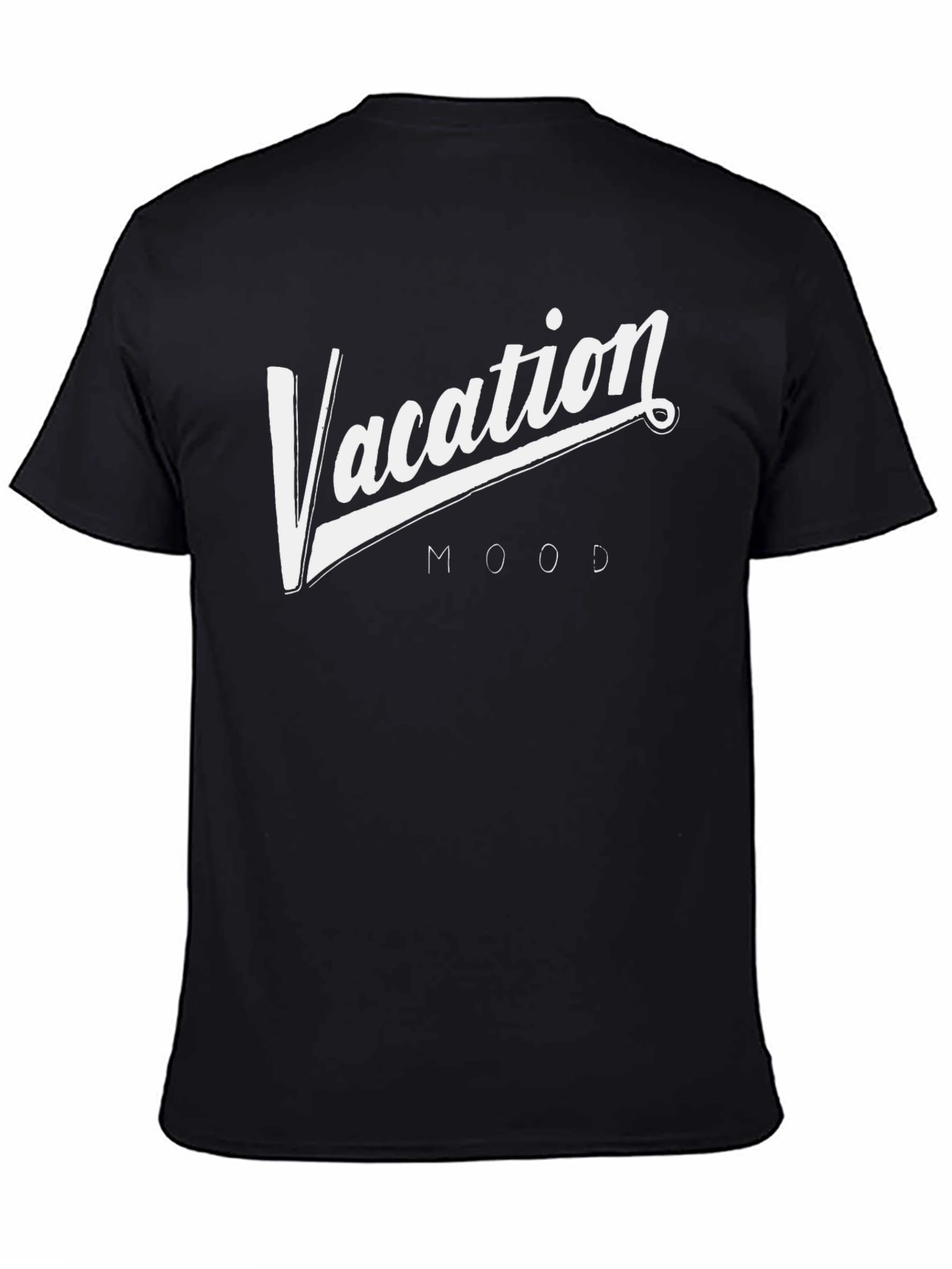 Vacation Mood Graphic Tee - Stylish Black T-Shirt