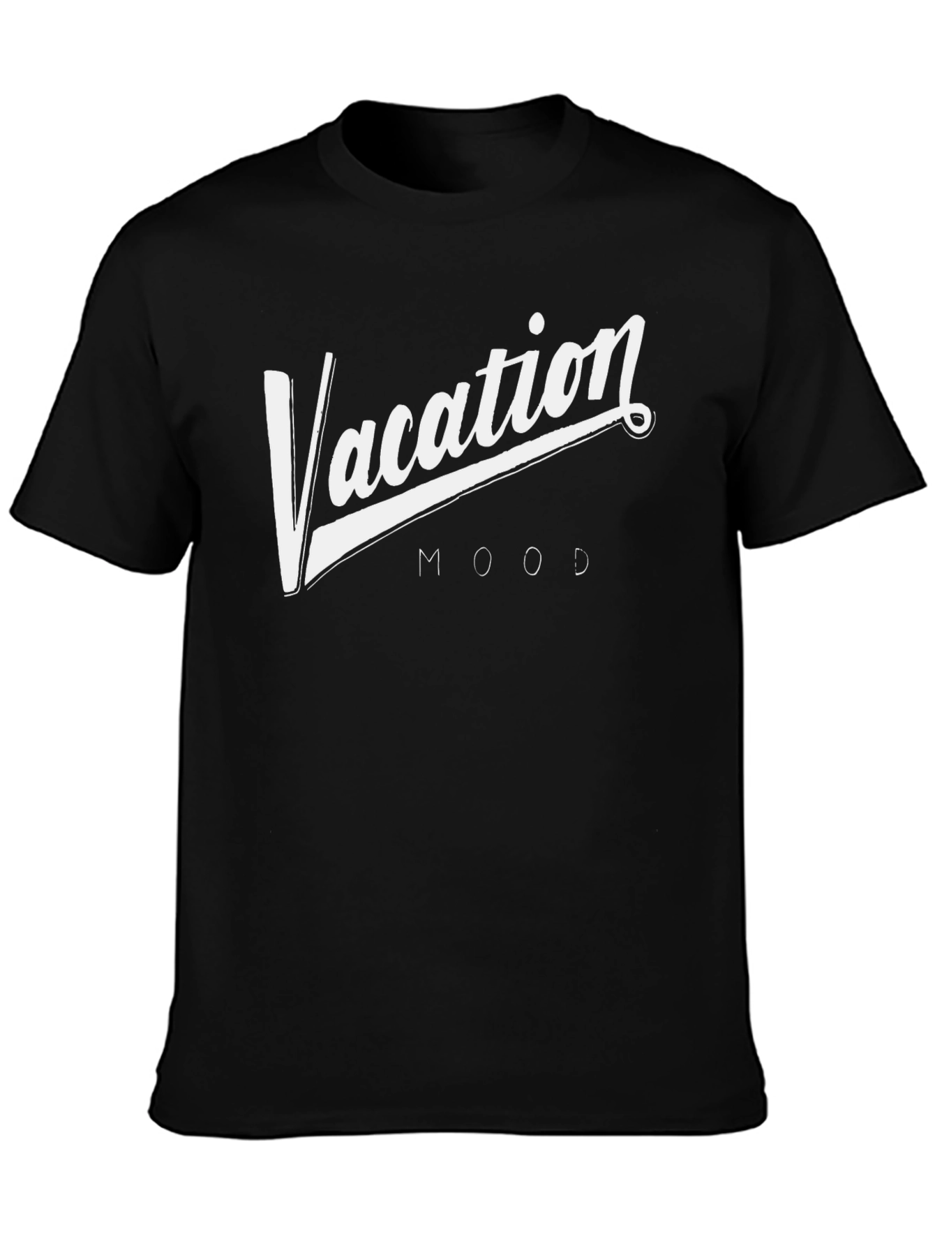 Vacation Mood Graphic Tee - Stylish Black T-Shirt