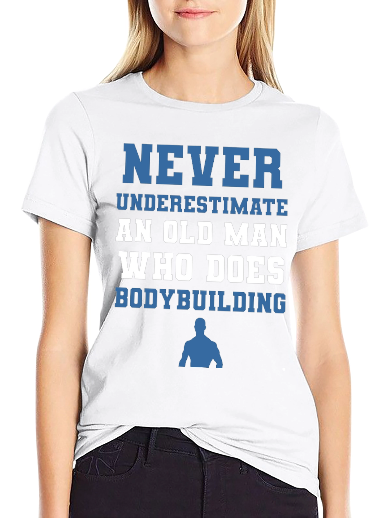 Never Underestimate Old Man Bodybuilding T-Shirt
