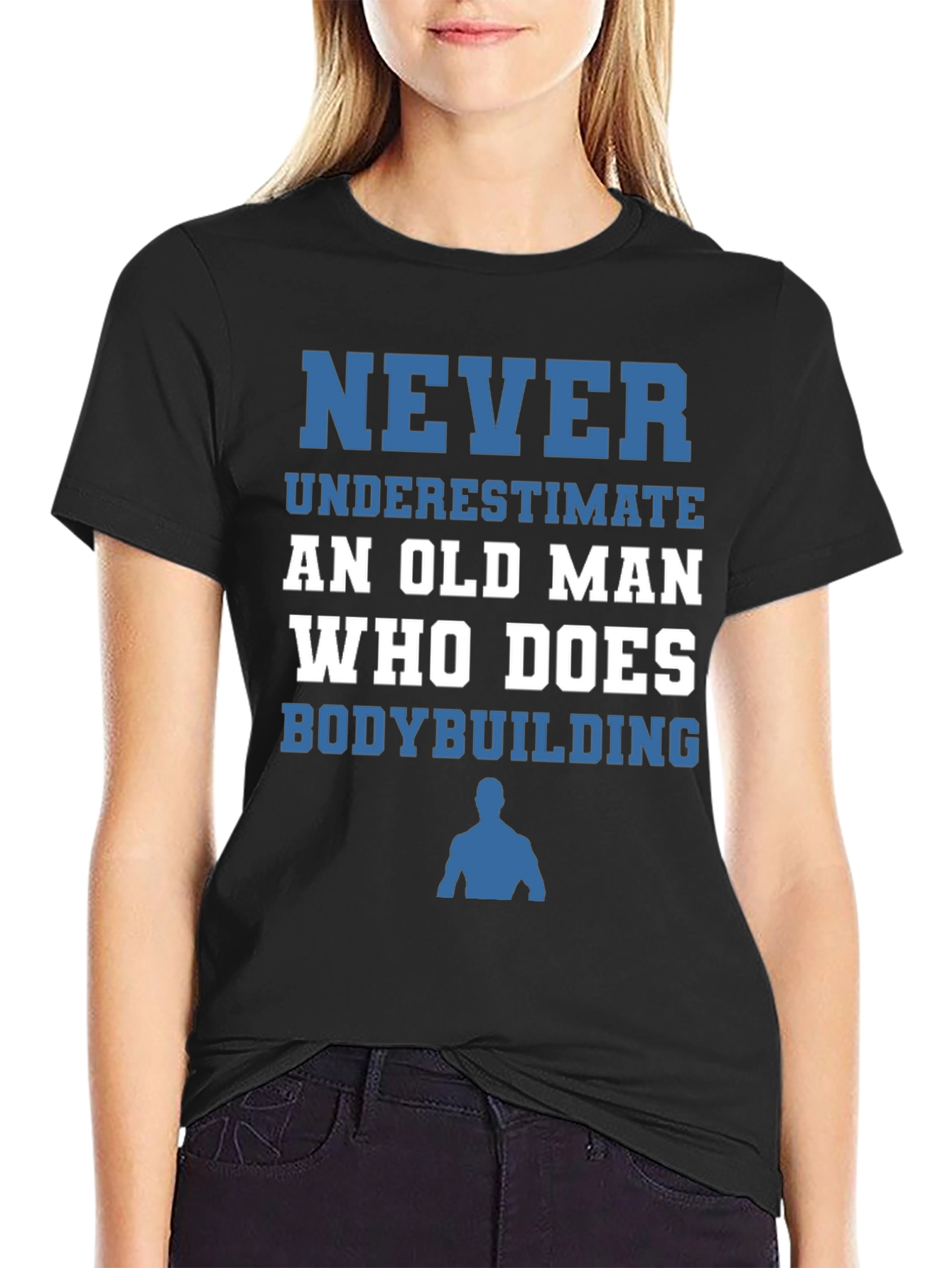 Never Underestimate Old Man Bodybuilding T-Shirt