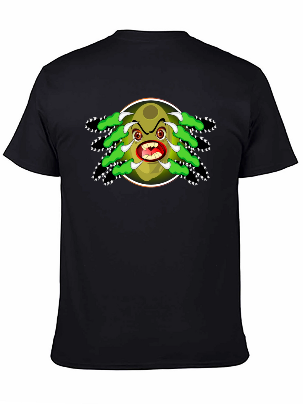 Cartoon Monster Graphic Black T-Shirt