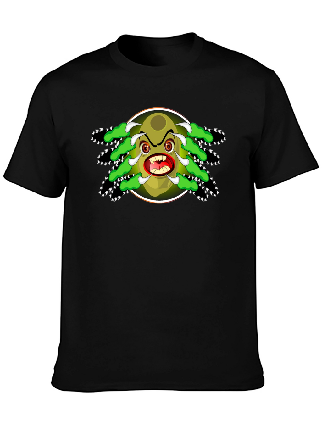 Cartoon Monster Graphic Black T-Shirt