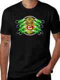 Cartoon Monster Graphic Black T-Shirt