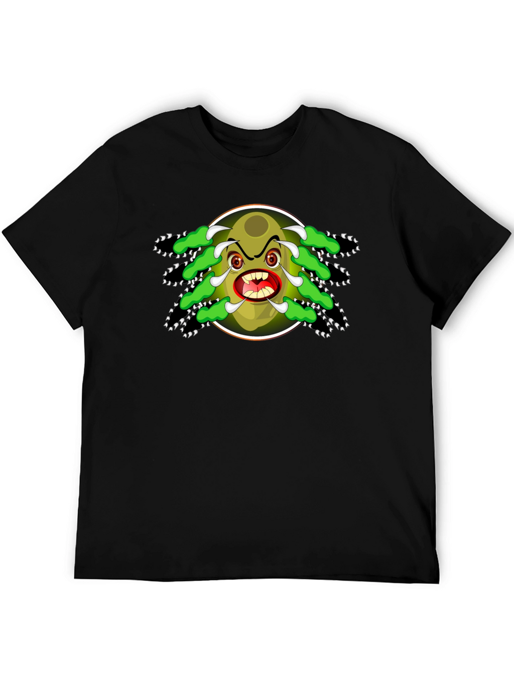 Cartoon Monster Graphic Black T-Shirt
