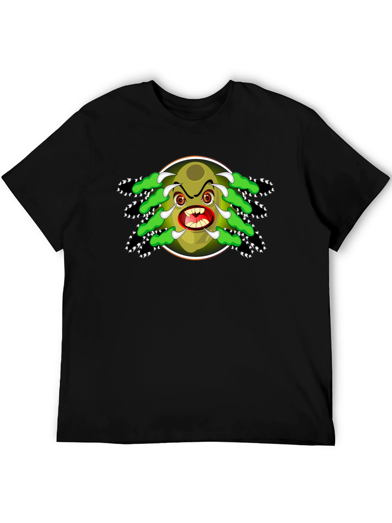 Cartoon Monster Graphic Black T-Shirt