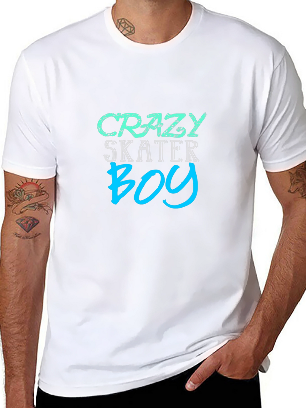 Crazy Skater Boy Graphic Tee - Black Casual Shirt