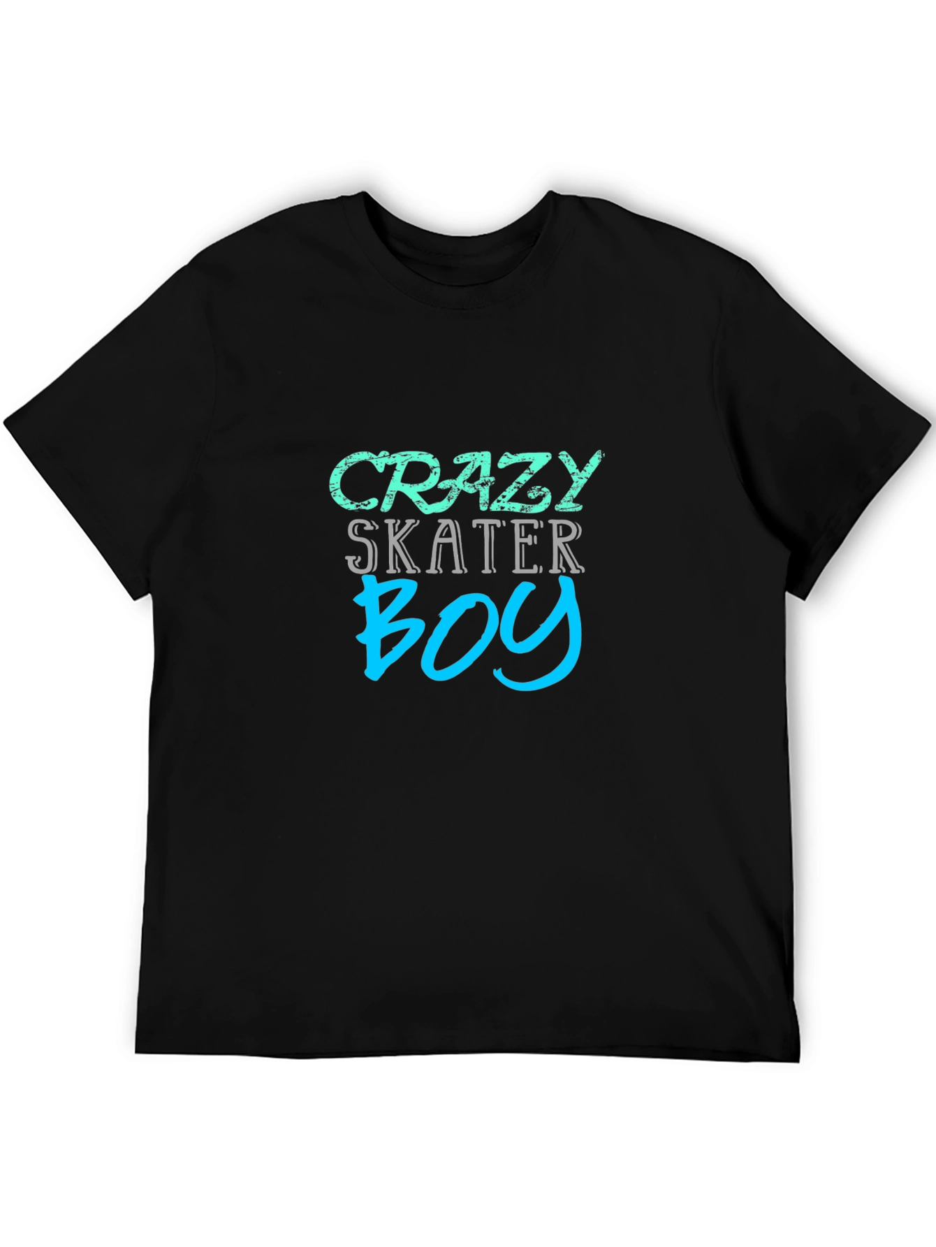 Crazy Skater Boy Graphic Tee - Black Casual Shirt