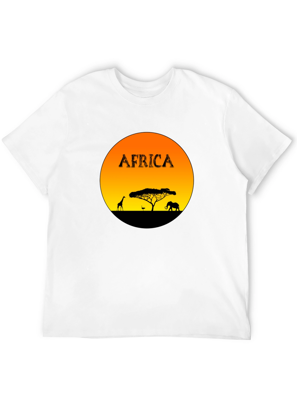 Africa Sunset Graphic Tee - Black Cotton Blend T-Shirt