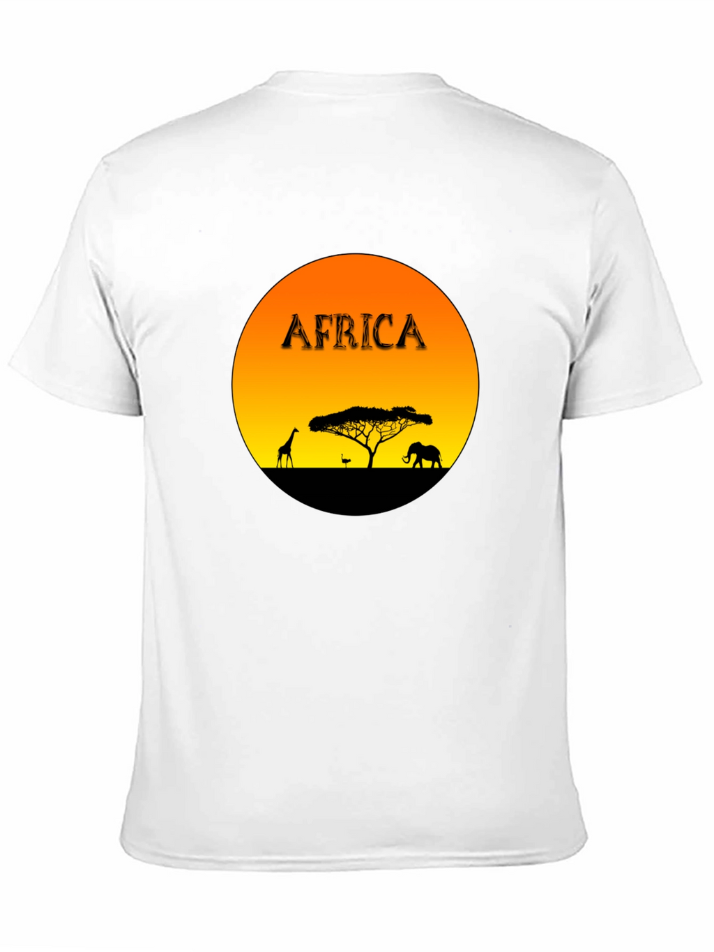Africa Sunset Graphic Tee - Black Cotton Blend T-Shirt